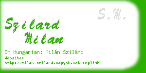 szilard milan business card